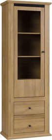 Vitrina LEON MZ4, stejar, PAL laminat, 70x40x200 cm