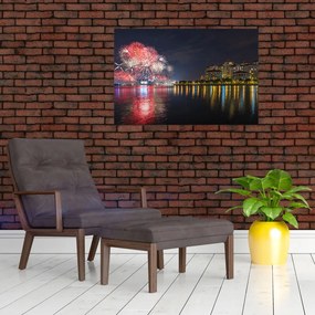 Tablou cu artificii in Singapur (90x60 cm)