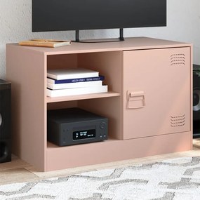 Comoda TV, roz, 67x39x44 cm, otel