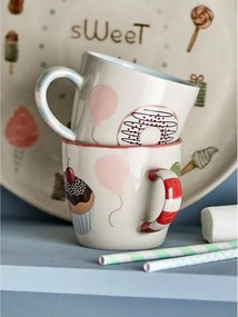 Căni pentru copii crem 2 buc. din gresie 200 ml Darby – Bloomingville Mini