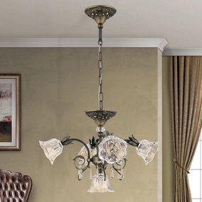Candelabru cristal design lux LA BOHEME D-60cm 5L old patina
