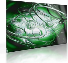 Tablou pe sticlă abstract verde (70x50 cm)