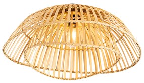 Plafoniera orientala neagra cu bambus natural 62 cm - Pua