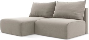 Colțar taupe extensibil/cu spațiu de depozitare cu tapițerie din catifea (cu colț pe partea stângă/cu șezlong) Kalena – Makamii