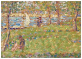 Tablou pe sticlă - Georges Seurat, Study for "La Grande Jatte", reproducere (70x50 cm)