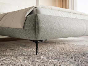 Pat matrimonial 140 cm Octave 140B (cu somieră) (gri + negru). 1100017