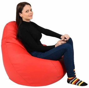 Fotoliu puf copii, Nirvana Light Pufrelax, Material Piele ecologica - Rosu