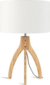 Lampa de masa cu trepied, realizata din materiale naturale, durabile si ecologice, Annapurna alb