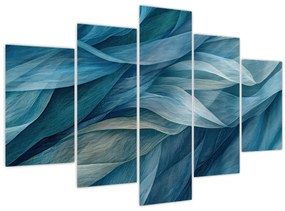 Tablou - Undele albastre și albe (150x105 cm)