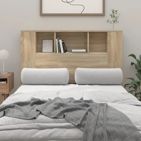 Tablie de pat cu dulap, alb si stejar Sonoma, 120x18,5x104,5 cm alb si stejar sonoma, 1