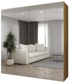 Dulap de haine 200 cm Mirabella 3 (Stejar artisan + Cașmir). 1126469