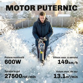 Outsunny Suflător cu Baterie 18V, Suflător de Frunze cu 2 Baterii 4Ah, Motor Brushless 600W, 3 Trepte Viteză 149 km/h, Turbo Boost, 2 Țevi, Încărcător, pentru Grădină Frunze Zăpadă Praful | Aosom Romania