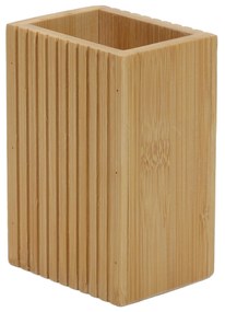Cană pentru periuță de dinți din bambus, 9 x 7 x 12,5 cm