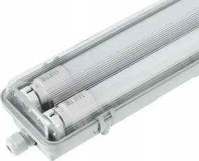 Corp LED tehnic tubular T8, 2x soclu G13, 10W, 230V, 6000K, 60 cm, IP65, alb