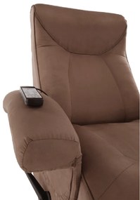 Fotoliu relaxant, cu funcţie electrică de vibraţie, textil maro, SUAREZ