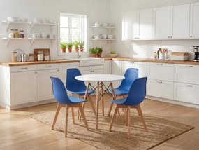 Scaun albastru KITO cu picioare din fag