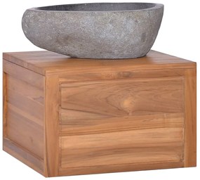 320436 vidaXL Dulap de baie suspendat, 45 x 45 x 30 cm, lemn masiv de tec