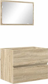 vidaXL Set de mobilier pentru baie Stejar Sonoma Lemn compozit