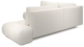 Colțar extensibil tapitat ALMADA, cu spațiu de depozitare, formă în L, versiune dreapta, bej