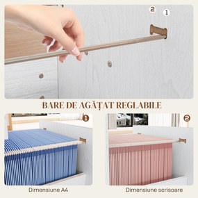 HOMCOM Sertar 4 Încuietoare A4 Alb | Aosom Romania