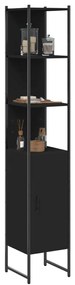 vidaXL Dulap de baie, negru, 33x33x185,5 cm, lemn prelucrat