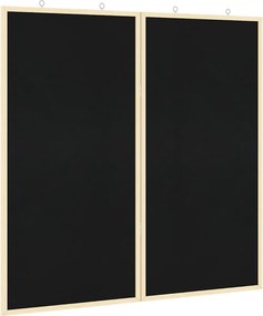 vidaXL Tablă de Anunțuri Negru 80 x 80 x 1.4 cm Lemn masiv de pin