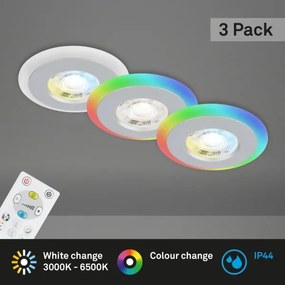 SET 3x corp de iluminat LED RGBW dimabil pentru baie LED/5W/230V IP44 Briloner + telecomandă