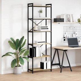 vidaXL Bibliotecă Stejar sonoma 60 x 30 x 188 cm MDF și Oțel