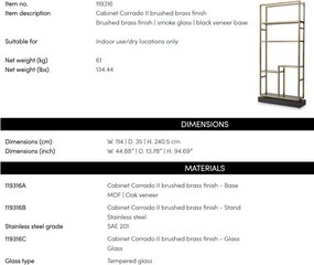 Raft design LUX, Otel Alama Periata, Sticla Fumurie, Corrado II