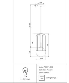 Pendul design modern 15cm Telford MYP362PL-01G