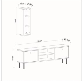 Mobilier living Kuvuni 1 (alb) . 1095640