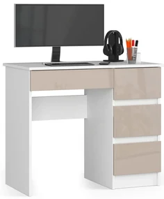 Masă PC Benicio II (Alb + cappuccino lucios) (D). 1069914