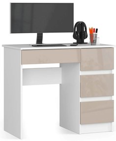 Masă PC Benicio II (Alb + cappuccino lucios) (D). 1069914