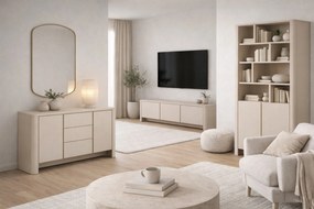 Dulap TV Sorrenti 168 cm - cashmere / auriu