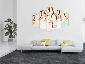 Tablou - Flori colorate pe ramuri (150x105 cm)