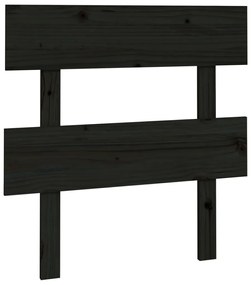 819059 vidaXL Tăblie de pat, negru, 103,5x3x81 cm, lemn masiv de pin