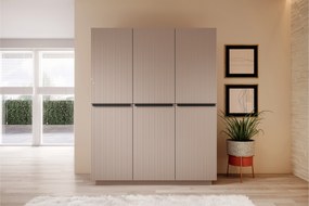 Dulap Nicole 150 cm - MDF roz antic / mânere negre