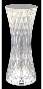 Lampa de masa cu baterii, plastic transparent cu efect de cristal Gixi transparent 8cm