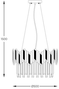 Lustră pe cablu Zuma Line 2200018M ROTTA 6xE14/40W/230V negru/auriu