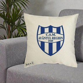 Perna Personalizata CSM Avantul Reghin 1949, 40x40 cm, Ecru, Husa Detasabila, Perna Inclusa, BEKZ®