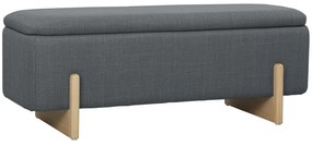 HOMCOM Bancă de depozitare, căptușită cu spumă, aspect de in, 111 x 44 x 44,5 cm, gri închis | Aosom Romania