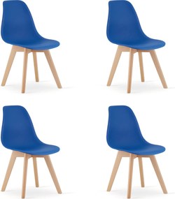 OFERTA Scaun albastru KITO cu picioare din fag Calitatea a II-a