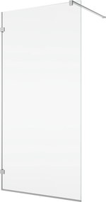 Paravan de dus walk-in 80x200 cm, crom, sticla transparenta, montare dreapta, Ronal PUR