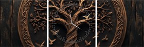 Tablou – Arborele vieții din lemn (cu ceas) (90x30 cm)