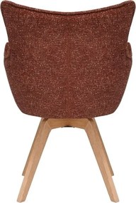 Set de 2 scaune pivotante picioare din lemn VOGUE maro ruginiu