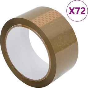 vidaXL Bandă adezivă de ambalare, 72 buc., maro, 48 mm x 66 m