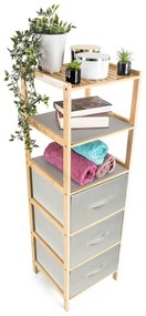 Raftier din bambus cu coșuri G21, 5 etajere, bej, 5 etaje