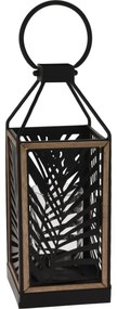 Felinar din metal Mollina negru, 15,2 x 15,2 x 38 cm