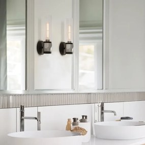 Hinkley HK-ELLISON1-BK-BN - Aplică de baie ELLISON 1xE27/40W/230V IP44 neagră