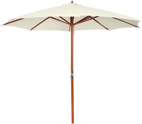 vidaXL Umbrelă de soare, 300 x 258 cm, alb nisipiu